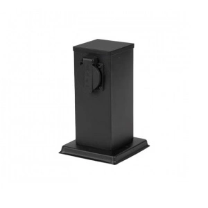 Słupek ogrodowy ONTARIO 230V 20cm 2 gniazda czarny