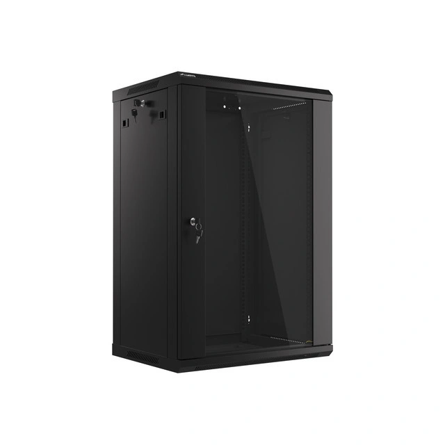 Szafa instalacyjna RACK wisząca 19" 18U 600x450 czarna