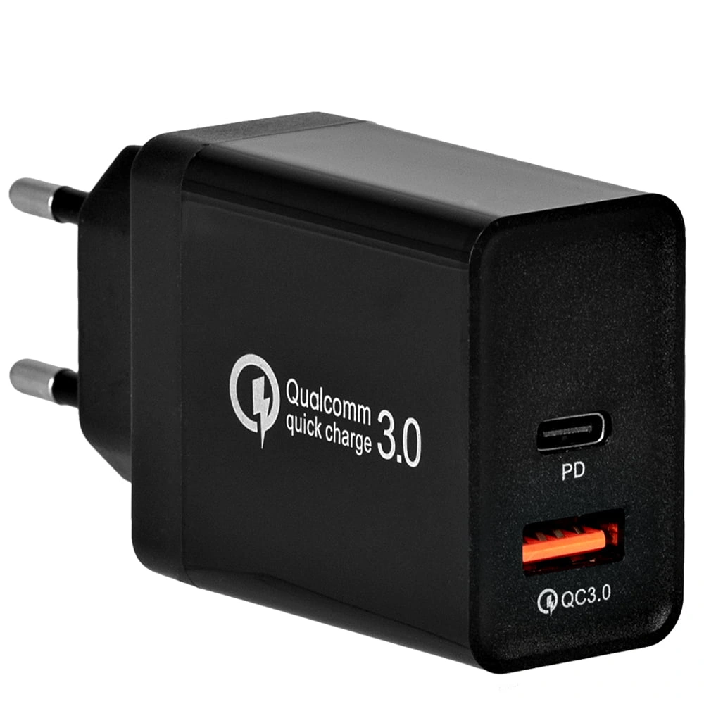 Ładowarka sieciowa USB-C PD + USB QC 3.0 36W