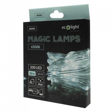 Lampki dekoracyjne LED 6500K 200LED IP65 20m