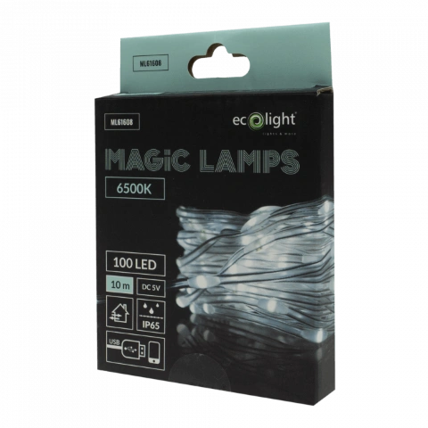 Lampki dekoracyjne LED 6500K 100LED IP65 10m