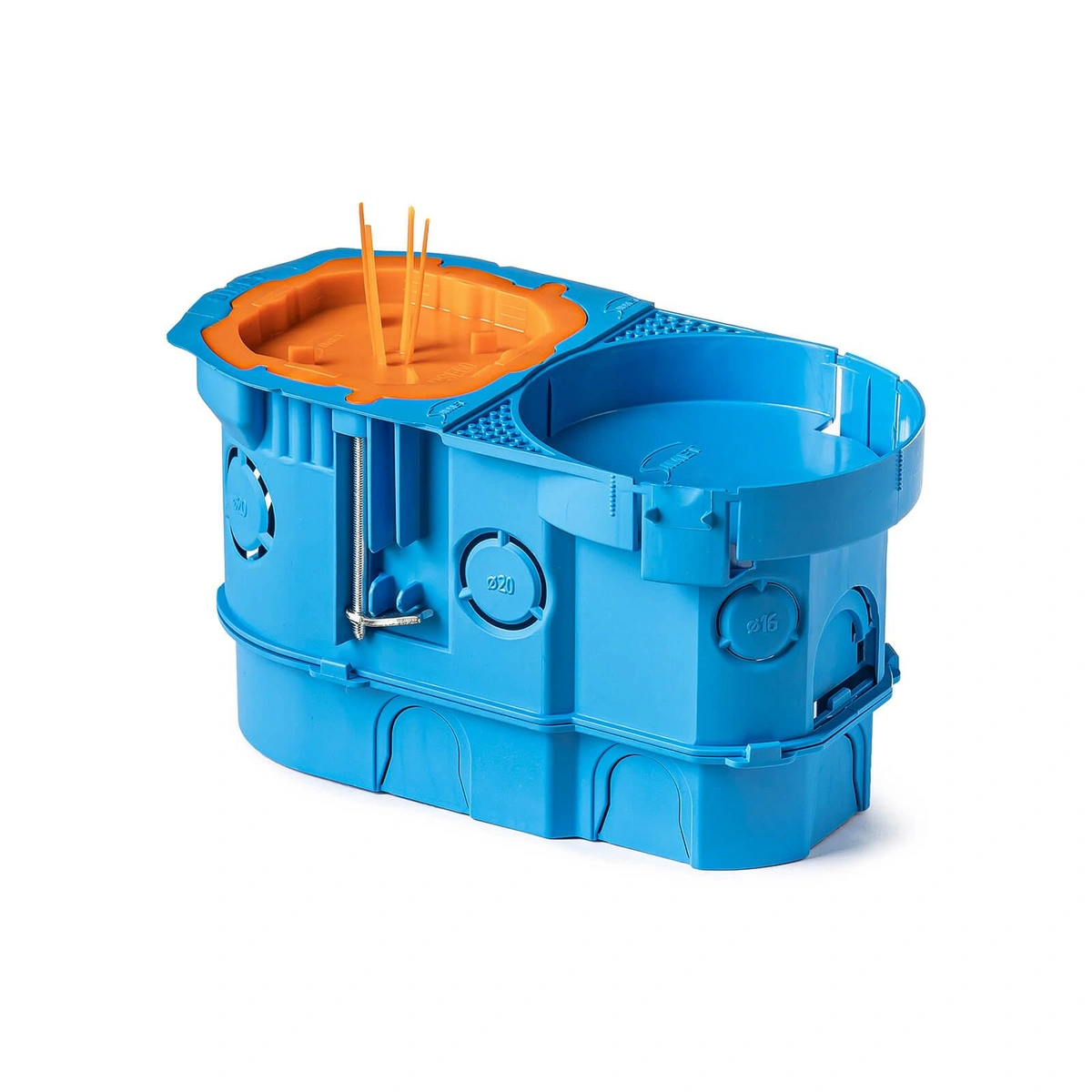 Puszka do pustych ścian GK 2x60mm z pokrywą sygnalizacyjną, ekstragłęboka 80mm