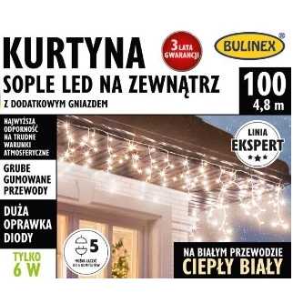 Kurtyny sople LED na zewnątrz z dodatkowym gniazde