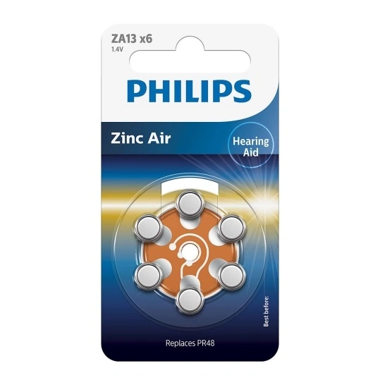 Bateria PR48 Philips Zinc Air 1.4V B6 Orange (1opak.=6szt.)