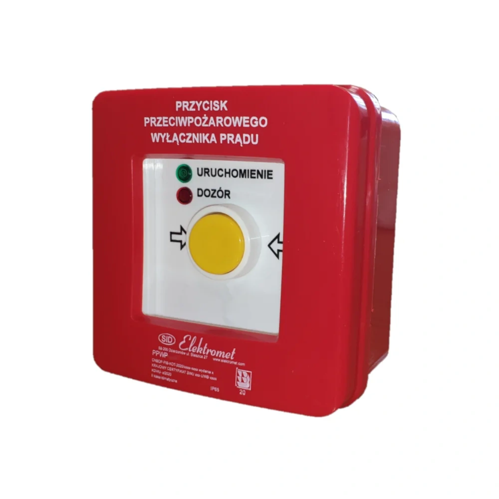 Przycisk przeciwpożarowy PPWP-1s A /4 NC-NO samoczynny n/t