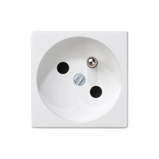 SimonConnect Gniazdo wtyczkowe pojedyncze K45 z bolcem uziemiającym 16A 250V 45×45mm czysta biel