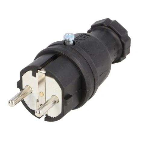 Wtyczka jednofazowa gumowa 10/16A 2P+Z z bolcem