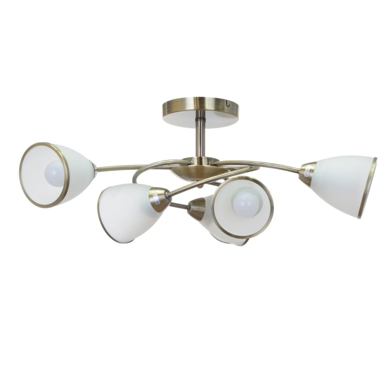 NELA Lampa sufitowa  E27 6x60W antyczny mosiądz