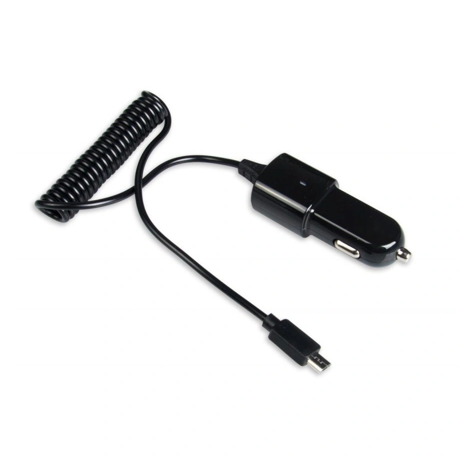 Ładowarka samochodowa USB 1A 5V z kablem micro USB czarna