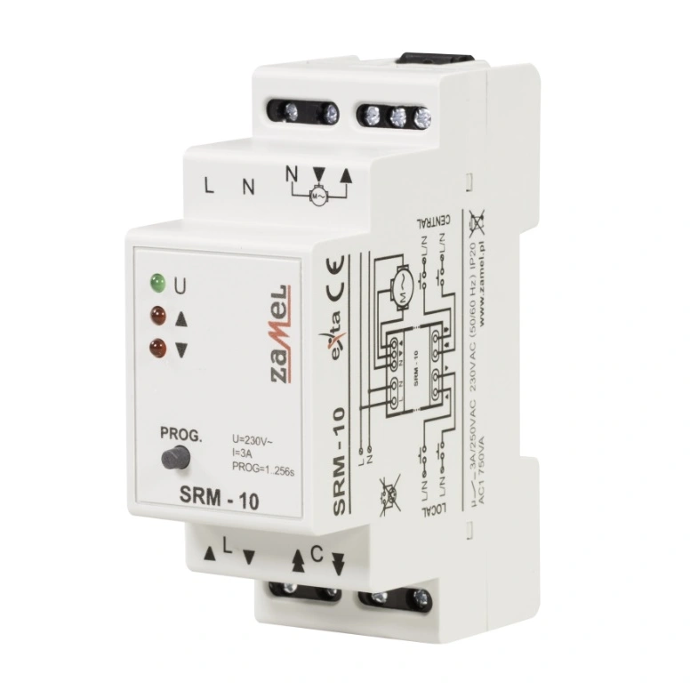 Sterownik rolet przewodowy 230V 3A sterowanie lokalne + centralne, Typ: SRM-10